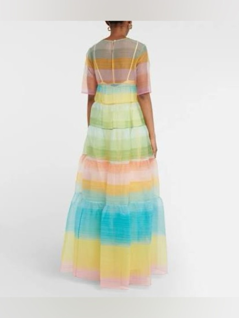 Staud Hyacinth Tiered Organza Short Sleeve Maxi Dress - Picture 3 of 7